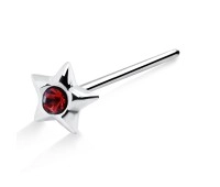 Rhinestone Star Straight Nose Stud Silver NSKA-26